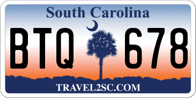 SC license plate BTQ678