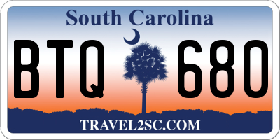 SC license plate BTQ680