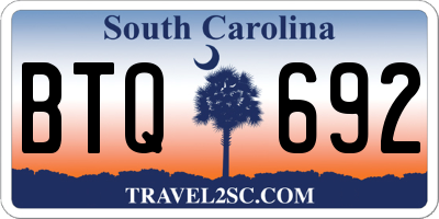 SC license plate BTQ692