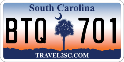 SC license plate BTQ701