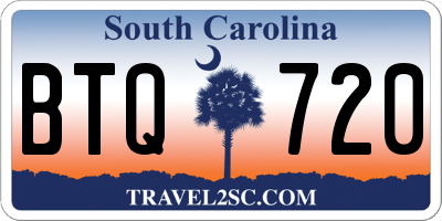 SC license plate BTQ720