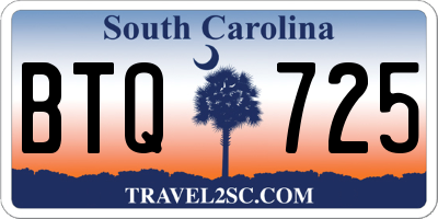SC license plate BTQ725