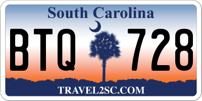 SC license plate BTQ728