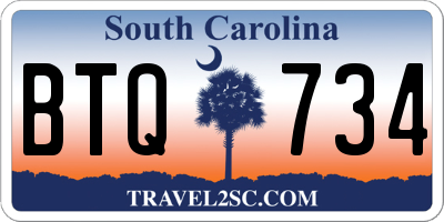 SC license plate BTQ734