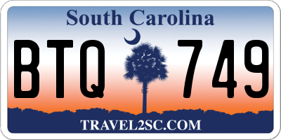 SC license plate BTQ749