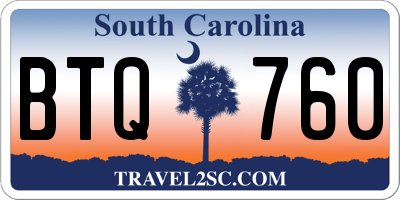 SC license plate BTQ760