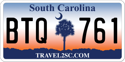 SC license plate BTQ761
