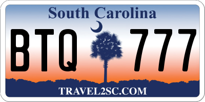 SC license plate BTQ777