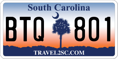 SC license plate BTQ801