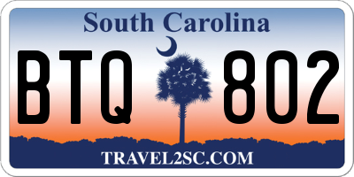 SC license plate BTQ802