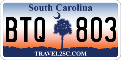 SC license plate BTQ803
