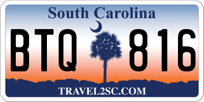 SC license plate BTQ816