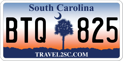 SC license plate BTQ825