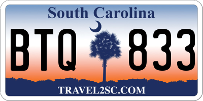 SC license plate BTQ833