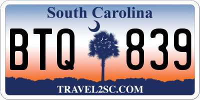 SC license plate BTQ839