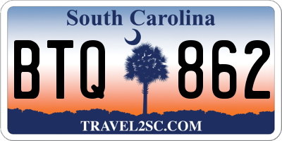 SC license plate BTQ862