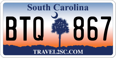 SC license plate BTQ867