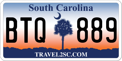 SC license plate BTQ889