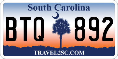 SC license plate BTQ892