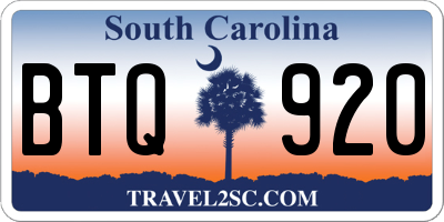 SC license plate BTQ920