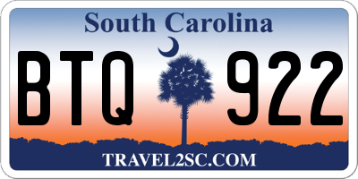 SC license plate BTQ922