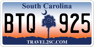 SC license plate BTQ925