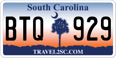 SC license plate BTQ929