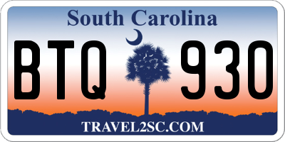 SC license plate BTQ930