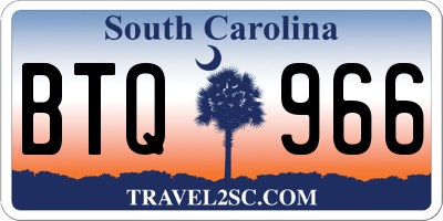 SC license plate BTQ966