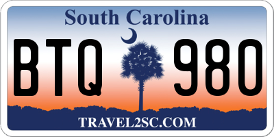 SC license plate BTQ980