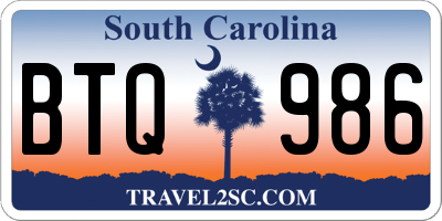 SC license plate BTQ986