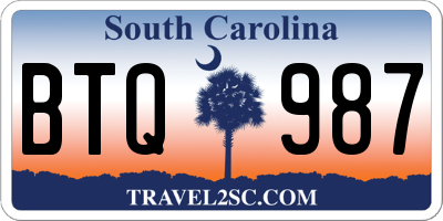 SC license plate BTQ987