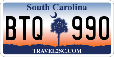 SC license plate BTQ990