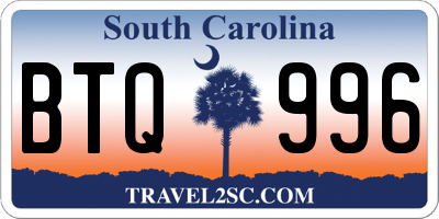SC license plate BTQ996