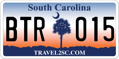 SC license plate BTR015