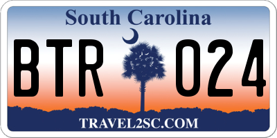 SC license plate BTR024