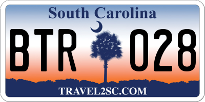 SC license plate BTR028