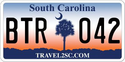 SC license plate BTR042