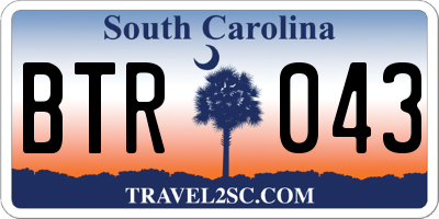 SC license plate BTR043