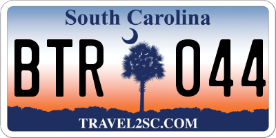 SC license plate BTR044