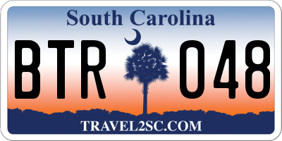 SC license plate BTR048