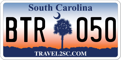 SC license plate BTR050