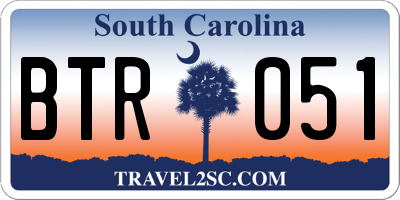 SC license plate BTR051
