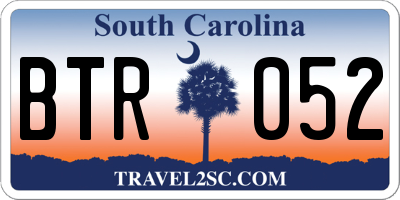 SC license plate BTR052