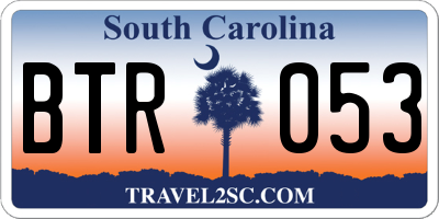 SC license plate BTR053