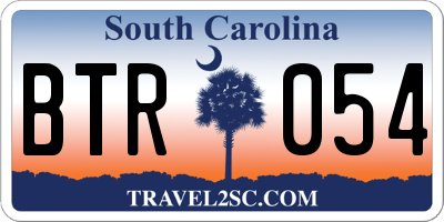 SC license plate BTR054