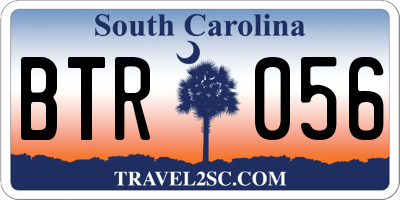 SC license plate BTR056