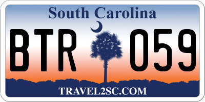 SC license plate BTR059