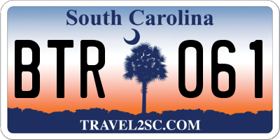 SC license plate BTR061