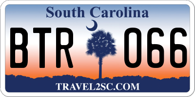 SC license plate BTR066